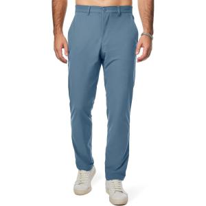 imageJMIERR Mens Chino Pants Casual Stretch Golf Pants Waist Tapered Trousers Lightweight Comfy Pants with Zipper PocketsDark Blue