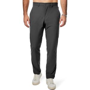 imageJMIERR Mens Chino Pants Casual Stretch Golf Pants Waist Tapered Trousers Lightweight Comfy Pants with Zipper PocketsDark Grey