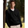imageJMIERR Mens Casual Cotton Hoodies Drawstring Quarter Zip Pullover SweatshirtsBlack