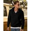imageJMIERR Mens Casual Cotton Hoodies Drawstring Quarter Zip Pullover SweatshirtsBlack
