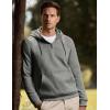 imageJMIERR Mens Casual Cotton Hoodies Drawstring Quarter Zip Pullover SweatshirtsDark Grey