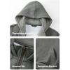 imageJMIERR Mens Casual Cotton Hoodies Drawstring Quarter Zip Pullover SweatshirtsDark Grey