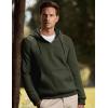 imageJMIERR Mens Casual Cotton Hoodies Drawstring Quarter Zip Pullover SweatshirtsGreen