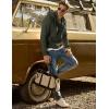 imageJMIERR Mens Casual Cotton Hoodies Drawstring Quarter Zip Pullover SweatshirtsGreen