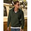 imageJMIERR Mens Casual Cotton Hoodies Drawstring Quarter Zip Pullover SweatshirtsGreen