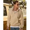 imageJMIERR Mens Casual Cotton Hoodies Drawstring Quarter Zip Pullover SweatshirtsKhaki