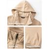 imageJMIERR Mens Casual Cotton Hoodies Drawstring Quarter Zip Pullover SweatshirtsKhaki