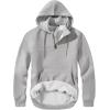 imageJMIERR Mens Casual Cotton Hoodies Drawstring Quarter Zip Pullover SweatshirtsLight Grey
