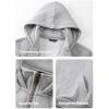 imageJMIERR Mens Casual Cotton Hoodies Drawstring Quarter Zip Pullover SweatshirtsLight Grey