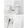 imageJMIERR Mens Casual Cotton Hoodies Drawstring Quarter Zip Pullover SweatshirtsWhite