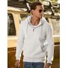 imageJMIERR Mens Casual Cotton Hoodies Drawstring Quarter Zip Pullover SweatshirtsWhite