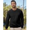 imageJMIERR Mens Cotton Sherpa Lined Sweatshirts Casual Fleece Long Sleeve Crewneck Fall Winter Pullover ShirtsBlack
