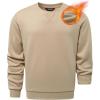 imageJMIERR Mens Cotton Sherpa Lined Sweatshirts Casual Fleece Long Sleeve Crewneck Fall Winter Pullover ShirtsLight Khaki