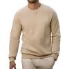 imageJMIERR Mens Cotton Sherpa Lined Sweatshirts Casual Fleece Long Sleeve Crewneck Fall Winter Pullover ShirtsLight Khaki
