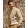 imageJMIERR Mens Cotton Sherpa Lined Sweatshirts Casual Fleece Long Sleeve Crewneck Fall Winter Pullover ShirtsLight Khaki