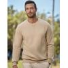 imageJMIERR Mens Cotton Sherpa Lined Sweatshirts Casual Fleece Long Sleeve Crewneck Fall Winter Pullover ShirtsLight Khaki