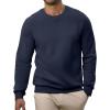 imageJMIERR Mens Cotton Sherpa Lined Sweatshirts Casual Fleece Long Sleeve Crewneck Fall Winter Pullover ShirtsNavy Blue