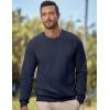 imageJMIERR Mens Cotton Sherpa Lined Sweatshirts Casual Fleece Long Sleeve Crewneck Fall Winter Pullover ShirtsNavy Blue