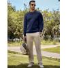 imageJMIERR Mens Cotton Sherpa Lined Sweatshirts Casual Fleece Long Sleeve Crewneck Fall Winter Pullover ShirtsNavy Blue