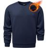imageJMIERR Mens Cotton Sherpa Lined Sweatshirts Casual Fleece Long Sleeve Crewneck Fall Winter Pullover ShirtsNavy Blue