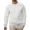 imageJMIERR Mens Cotton Sherpa Lined Sweatshirts Casual Fleece Long Sleeve Crewneck Fall Winter Pullover ShirtsWhite