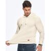 imageJMIERR Mens Fashion Muscle Hoodies Long Sleeve Slim Fitted Longline Sweatshirt Athletic Fleece Pullover ShirtsBeige