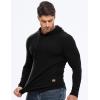 imageJMIERR Mens Fashion Muscle Hoodies Long Sleeve Slim Fitted Longline Sweatshirt Athletic Fleece Pullover ShirtsBlack