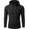 imageJMIERR Mens Fashion Muscle Hoodies Long Sleeve Slim Fitted Longline Sweatshirt Athletic Fleece Pullover ShirtsBlack