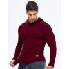 imageJMIERR Mens Fashion Muscle Hoodies Long Sleeve Slim Fitted Longline Sweatshirt Athletic Fleece Pullover ShirtsRed