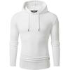 imageJMIERR Mens Fashion Muscle Hoodies Long Sleeve Slim Fitted Longline Sweatshirt Athletic Fleece Pullover ShirtsWhite