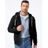 imageJMIERR Mens Full Zip Hooded Fleece Drawstring Hoodies Pullover Sweatshirts Casual Long Sleeve ShirtsBlack