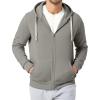 imageJMIERR Mens Full Zip Hooded Fleece Drawstring Hoodies Pullover Sweatshirts Casual Long Sleeve ShirtsLight Grey