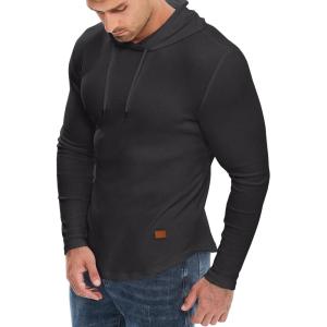 imageJMIERR Mens Fashion Muscle Hoodies Long Sleeve Slim Fitted Longline Sweatshirt Athletic Fleece Pullover ShirtsGrey