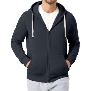 imageJMIERR Mens Full Zip Hooded Fleece Drawstring Hoodies Pullover Sweatshirts Casual Long Sleeve ShirtsGrey