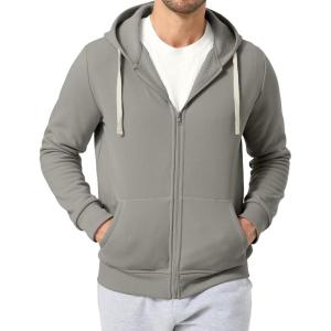 imageJMIERR Mens Full Zip Hooded Fleece Drawstring Hoodies Pullover Sweatshirts Casual Long Sleeve ShirtsLight Grey