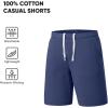 imageJMIERR Mens 100 Cotton Shorts 9quot Casual Elastic Waist Drawstring Lightweight Workout Lounge Beach Jersey Sweat ShortsA Ashleigh Blue