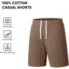 imageJMIERR Mens 100 Cotton Shorts 9quot Casual Elastic Waist Drawstring Lightweight Workout Lounge Beach Jersey Sweat ShortsA Camel
