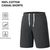 imageJMIERR Mens 100 Cotton Shorts 9quot Casual Elastic Waist Drawstring Lightweight Workout Lounge Beach Jersey Sweat ShortsA Dark Grey