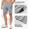 imageJMIERR Mens 100 Cotton Shorts 9quot Casual Elastic Waist Drawstring Lightweight Workout Lounge Beach Jersey Sweat ShortsA Grey
