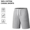 imageJMIERR Mens 100 Cotton Shorts 9quot Casual Elastic Waist Drawstring Lightweight Workout Lounge Beach Jersey Sweat ShortsA Grey