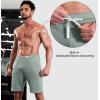 imageJMIERR Mens 100 Cotton Shorts 9quot Casual Elastic Waist Drawstring Lightweight Workout Lounge Beach Jersey Sweat ShortsA Laurel Green