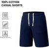 imageJMIERR Mens 100 Cotton Shorts 9quot Casual Elastic Waist Drawstring Lightweight Workout Lounge Beach Jersey Sweat ShortsA Navy Blue