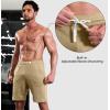 imageJMIERR Mens 100 Cotton Shorts 9quot Casual Elastic Waist Drawstring Lightweight Workout Lounge Beach Jersey Sweat ShortsA Tan