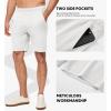 imageJMIERR Mens 100 Cotton Shorts 9quot Casual Elastic Waist Drawstring Lightweight Workout Lounge Beach Jersey Sweat ShortsA White