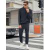 imageJMIERR Mens 2 Piece Jacquard Sweatsuit Outfits Hoodie Sweatshirt ampamp Joggers Sweatpants Set TracksuitDark Grey