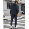 imageJMIERR Mens 2 Piece Jacquard Sweatsuit Outfits Hoodie Sweatshirt ampamp Joggers Sweatpants Set TracksuitDark Grey