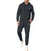 imageJMIERR Mens 2 Piece Jacquard Sweatsuit Outfits Hoodie Sweatshirt ampamp Joggers Sweatpants Set TracksuitDark Grey