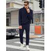 imageJMIERR Mens 2 Piece Jacquard Sweatsuit Outfits Hoodie Sweatshirt ampamp Joggers Sweatpants Set TracksuitGrayish Blue