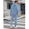 imageJMIERR Mens 2 Piece Jacquard Sweatsuit Outfits Hoodie Sweatshirt ampamp Joggers Sweatpants Set TracksuitLight Blue