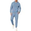 imageJMIERR Mens 2 Piece Jacquard Sweatsuit Outfits Hoodie Sweatshirt ampamp Joggers Sweatpants Set TracksuitLight Blue